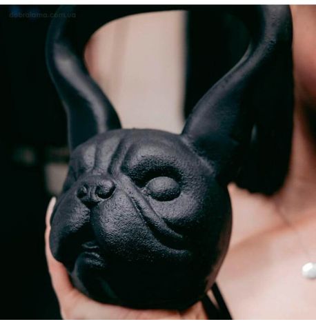 Дизайнерская гиря Mini dog (черная) 8 кг