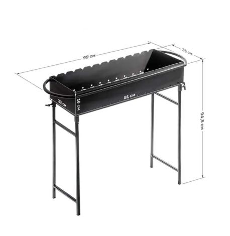 Мангал зі знімними ніжками на 12 шампурів (3 мм)