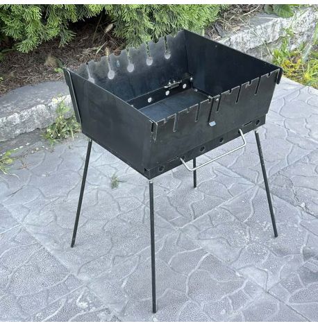 Мангал-чемодан переносной двухуровневый на 6 шампуров (3 мм)