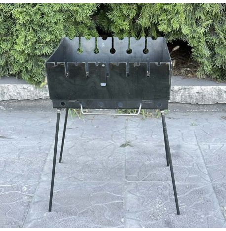 Мангал-чемодан переносной двухуровневый на 6 шампуров (3 мм)