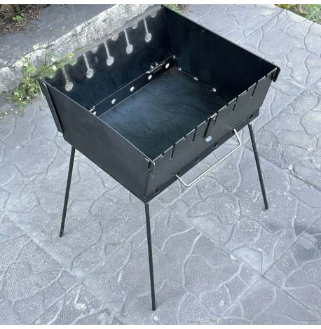 Мангал-чемодан переносной двухуровневый на 6 шампуров (3 мм)