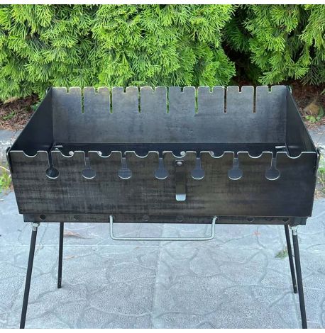 Мангал-валіза переносний дворівневий на 8 шампурів (3 мм)