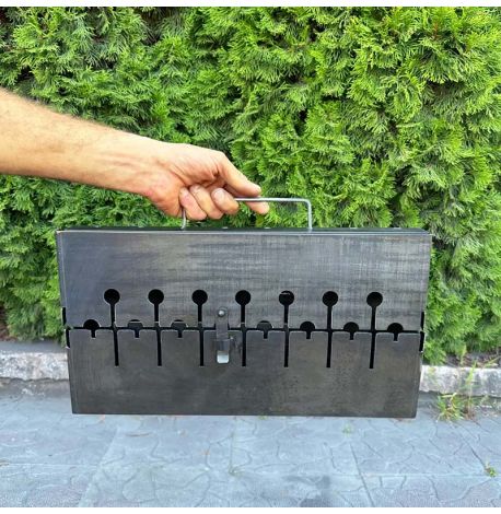 Мангал-валіза переносний дворівневий на 8 шампурів (3 мм)