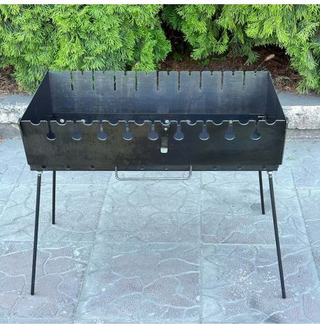 Мангал-валіза переносний дворівневий на 10 шампурів (2 мм)