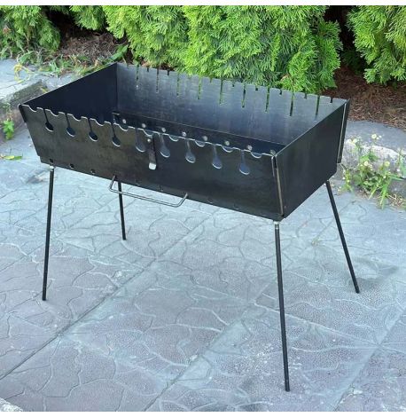 Мангал-валіза переносний дворівневий на 10 шампурів (2 мм)