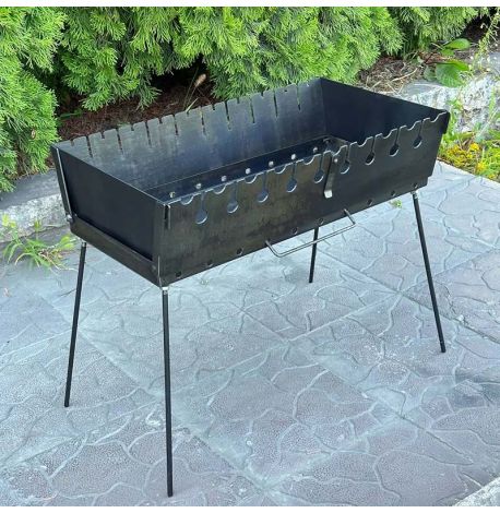 Мангал-валіза переносний дворівневий на 10 шампурів (2 мм)