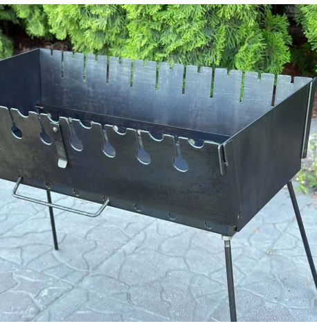 Мангал-валіза переносний дворівневий на 10 шампурів (2 мм)