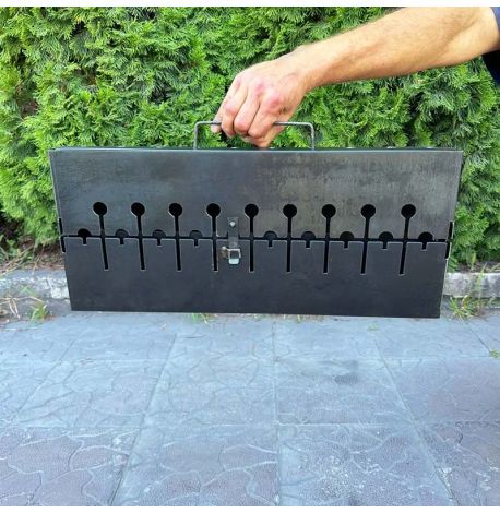 Мангал-валіза переносний дворівневий на 10 шампурів (2 мм)