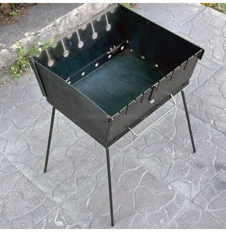 Мангал-чемодан переносной двухуровневый на 6 шампуров (2 мм)