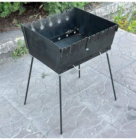 Мангал-чемодан переносной двухуровневый на 6 шампуров (2 мм)