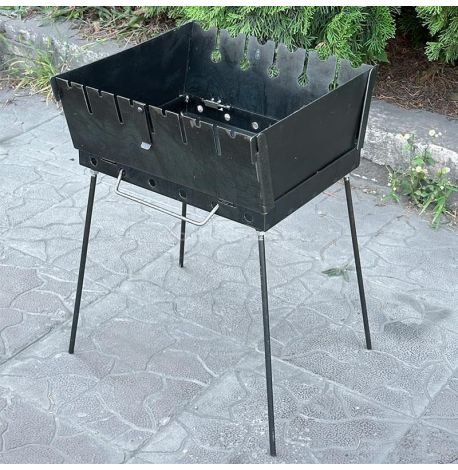 Мангал-чемодан переносной двухуровневый на 6 шампуров (2 мм)