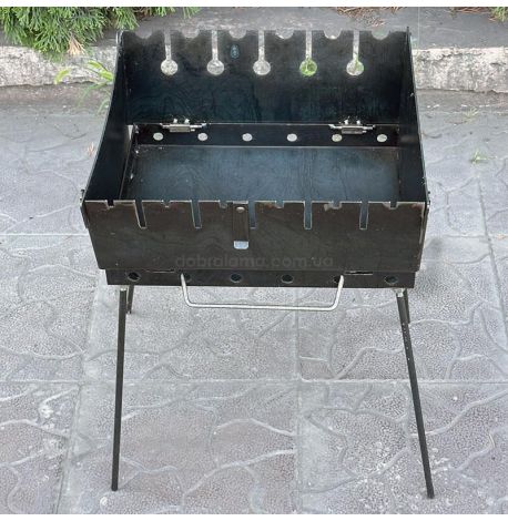 Мангал-чемодан переносной двухуровневый на 6 шампуров (2 мм)