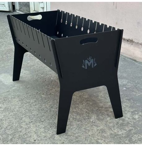 Розбірний дворівневий мангал похідний на 10 шампурів (3 мм)