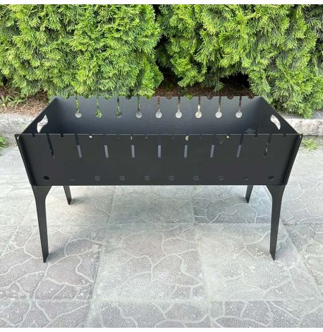 Розбірний дворівневий мангал похідний на 10 шампурів (3 мм)