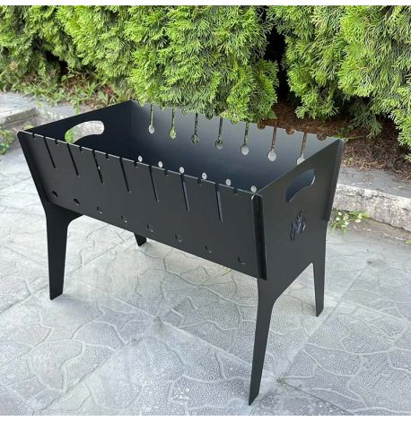 Розбірний дворівневий мангал похідний на 8 шампурів (3 мм)