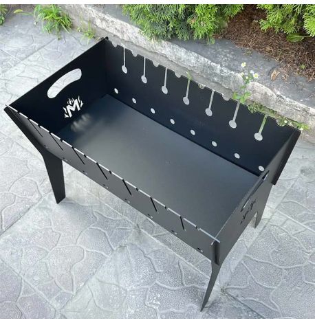 Розбірний дворівневий мангал похідний на 8 шампурів (3 мм)