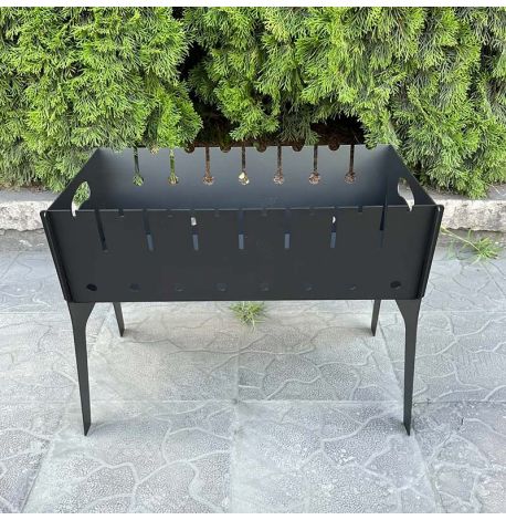 Розбірний дворівневий мангал похідний на 8 шампурів (3 мм)