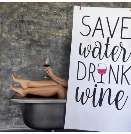 Полотенце Save water drink wine