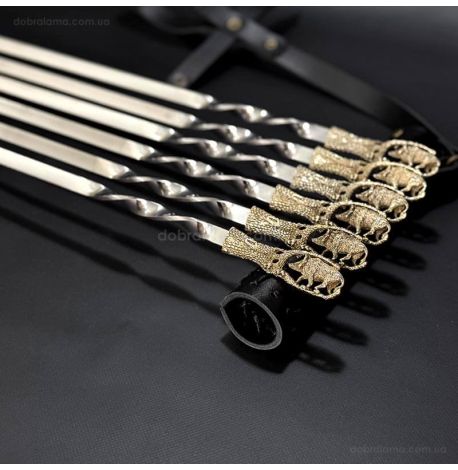 Набір шампурів "Дикий кабан" (в шкіряному сагайдаку)