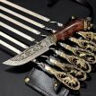 Набір шампурів «На полюванні» з ножем (в шкіряному сагайдаку)