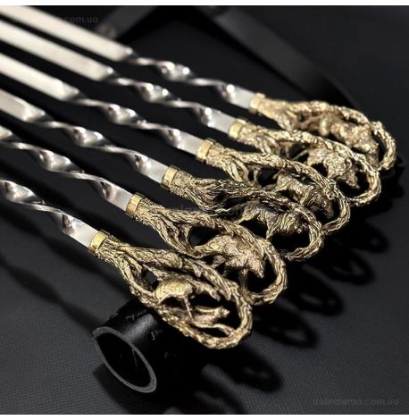 Набір шампурів "На полюванні" (в шкіряному сагайдаку)