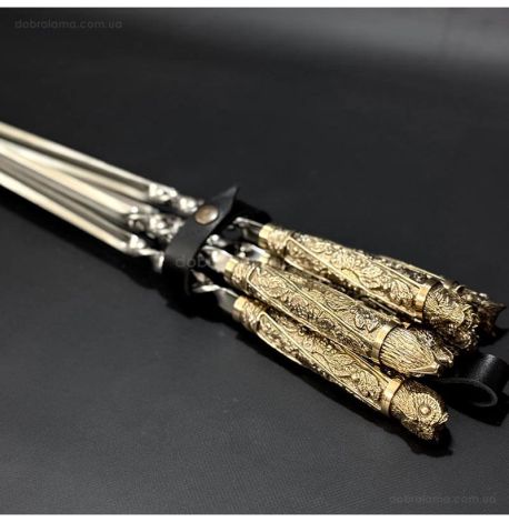 Набор шампуров "Дикие звери" (в кожаном колчане)