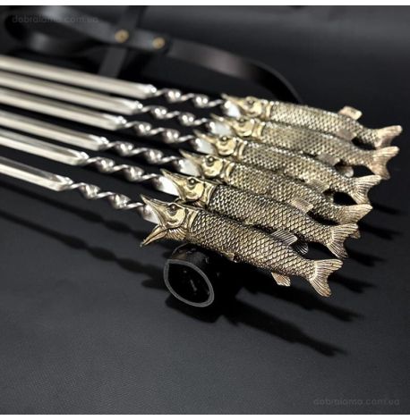 Набор шампуров "Царский улов" (в кожаном колчане)