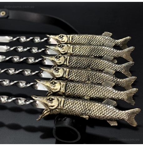 Набор шампуров "Царский улов" (в кожаном колчане)