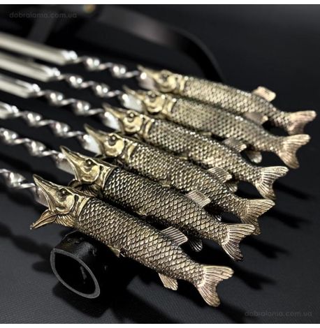 Набор шампуров "Царский улов" (в кожаном колчане)