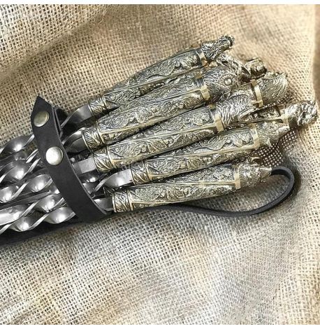 Набір шампурів "Дюжина" (в шкіряному сагайдаку)