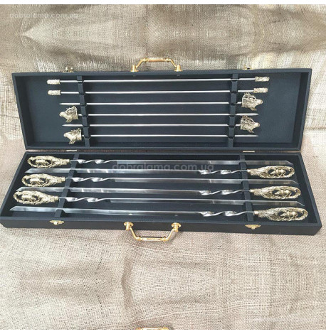 Набір шампурів "Кабан" з мангалом (в кейсі)