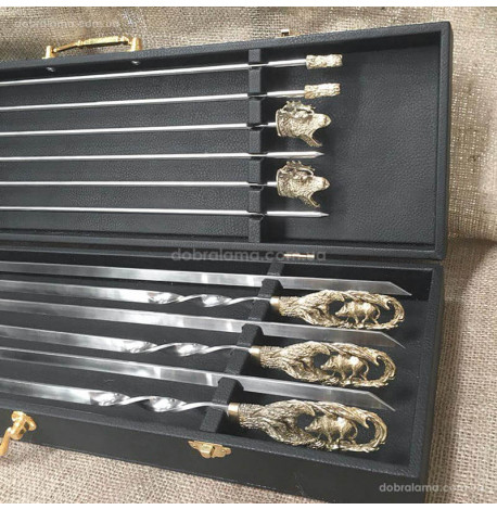 Набір шампурів "Кабан" з мангалом (в кейсі)