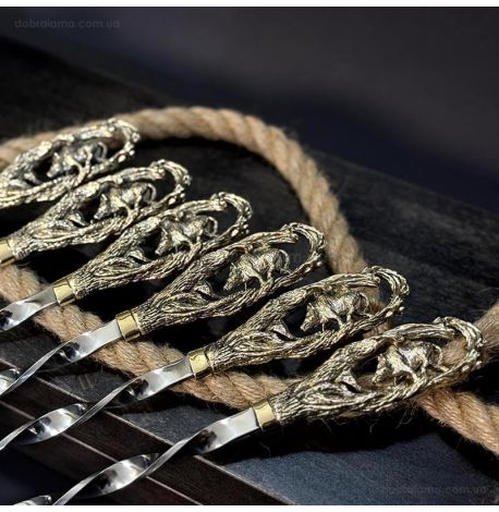 Набір шампурів «Кабан» (в дерев'яному кейсі)