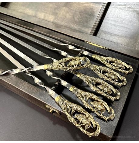 Набір шампурів «Кабан» (в дерев'яному кейсі)