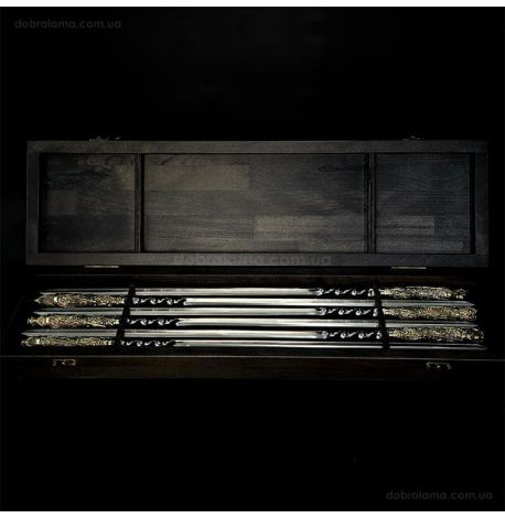 Набір шампурів "Дикі звірі" (в дерев'яному кейсі)