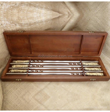 Набір шампурів "На привалі" (в дерев'яному кейсі)