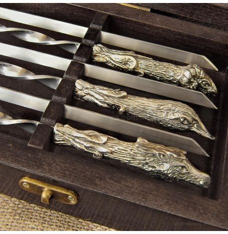 Набір шампурів "Мисливський трофей" (в дерев'яному кейсі)