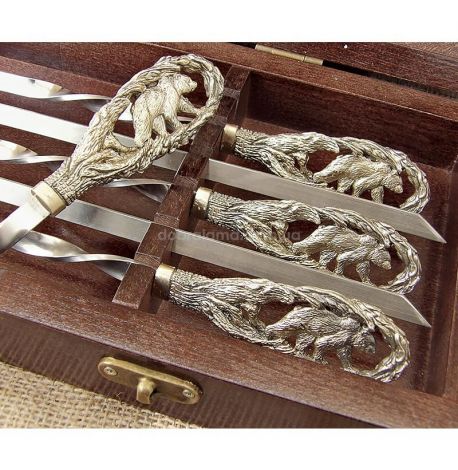 Набір шампурів "Ведмідь" (в дерев'яному кейсі)