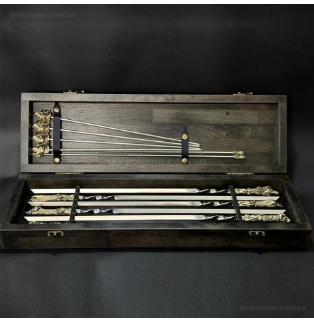 Набір шампурів "Мисливський трофей" з мангалом (в дерев'яному кейсі)