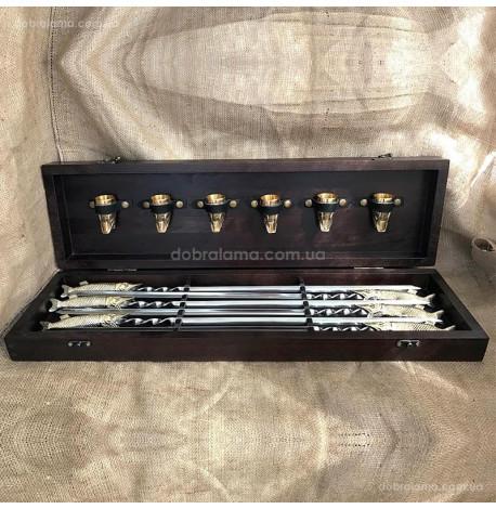 Набір шампурів "Царський улов" з чарками (в дерев'яному кейсі)
