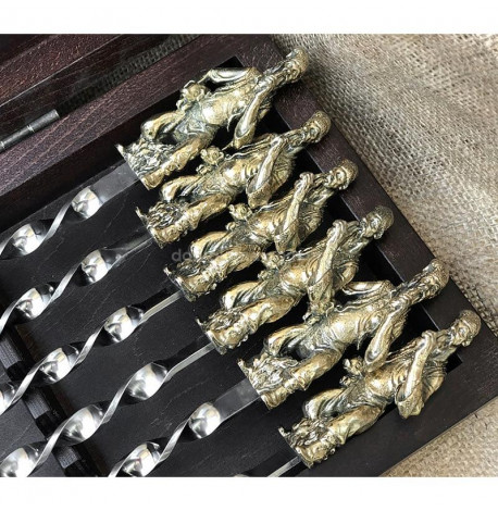 Набір шампурів "Козаки" (в дерев'яному кейсі)