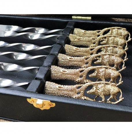 Набір шампурів "Дикий кабан" і мангал "Лось" (в кейсі)