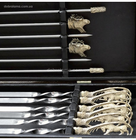 Набір шампурів "Лосі" і мангал (в кейсі)