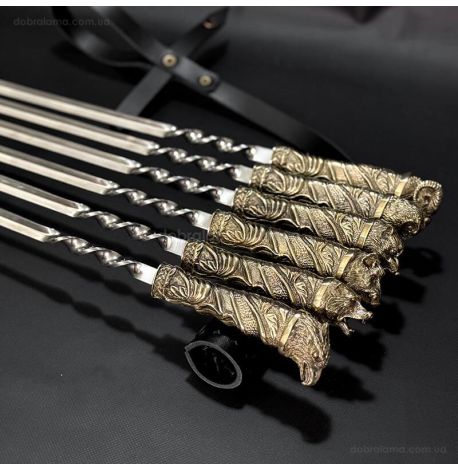 Набір шампурів "На привалі" (в шкіряному сагайдаку)