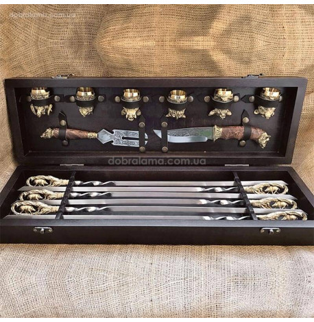 Набор для шашлыка "Кабан" (в деревянном кейсе)