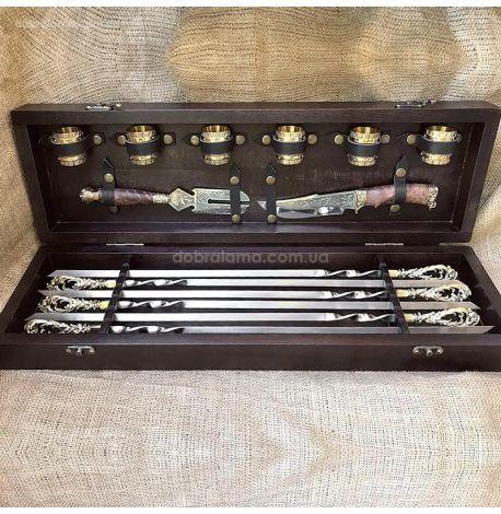 Набор для шашлыка "Морской бриз" (в деревянном кейсе)