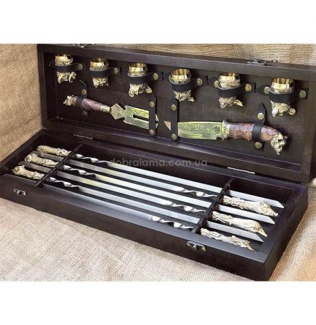 Набір для шашлику "Мисливський трофей" (в дерев'яному кейсі)