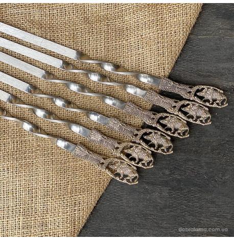 Набір шампурів "Дикий кабан" з вилкою (в шкіряному сагайдаку)