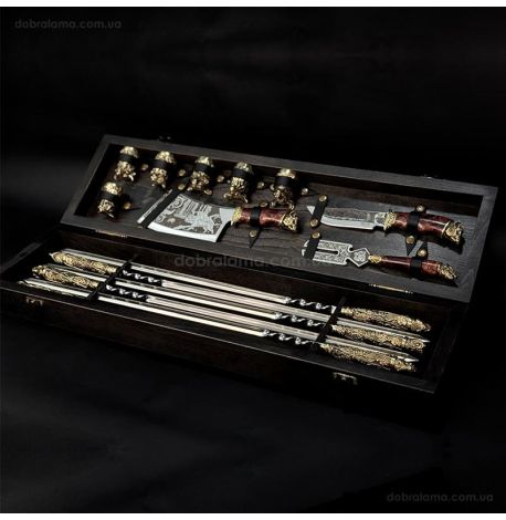 Набір для шашлику «Дикі звірі Max» (в дерев'яному кейсі)