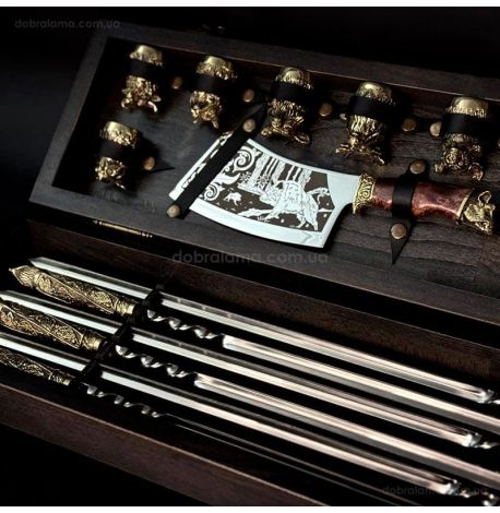 Набір для шашлику «Дикі звірі Max» (в дерев'яному кейсі)